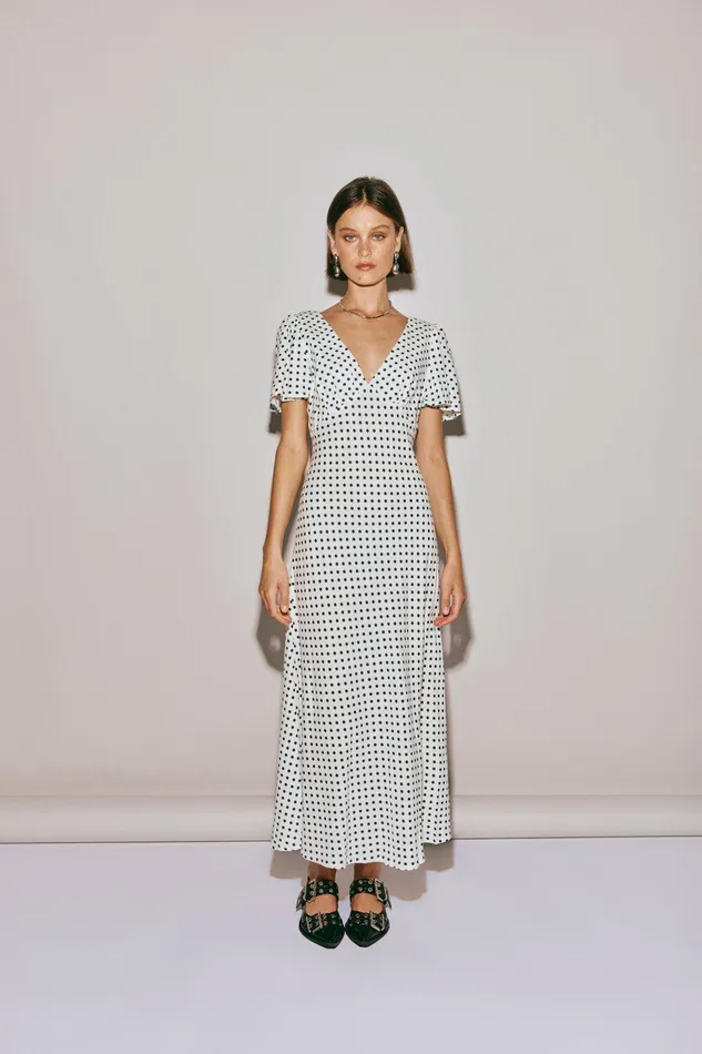 VRG GRL Summer Nostalgia Bias Cut Midi Dress White Women MidiMaxi Dresses