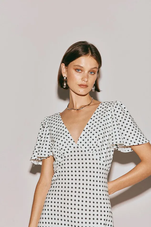VRG GRL Summer Nostalgia Bias Cut Midi Dress White Women MidiMaxi Dresses