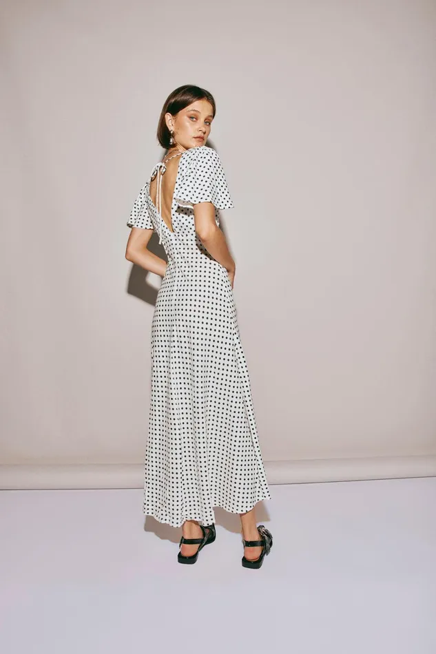 VRG GRL Summer Nostalgia Bias Cut Midi Dress White Women MidiMaxi Dresses