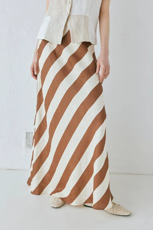 VRG GRL Sun Linen Maxi Skirt Stripe Women Skirts VRG GRL Sun Linen Maxi Skirt Stripe Women Skirts