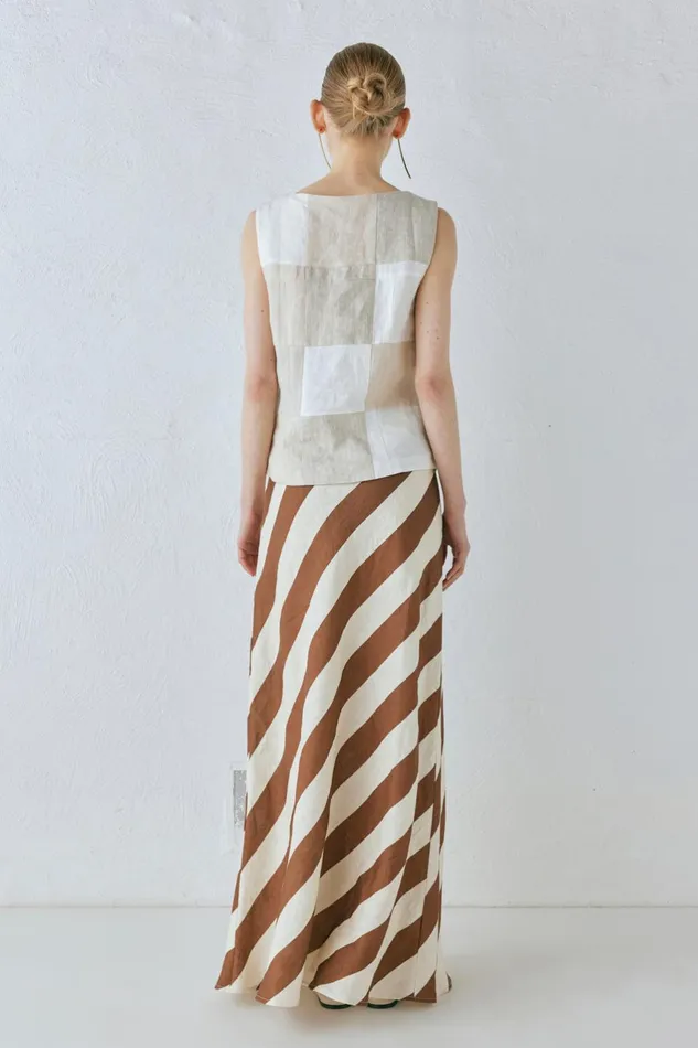VRG GRL Sun Linen Maxi Skirt Stripe Women Skirts VRG GRL Sun Linen Maxi Skirt Stripe Women Skirts