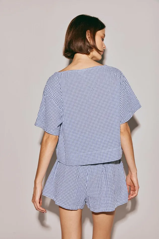 VRG GRL The Sea and I Smock Top Navy Women Short Sleeve VRG GRL The Sea and I Smock Top Navy Women Short Sleeve