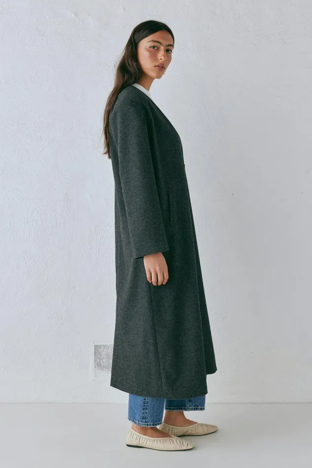 VRG GRL Vale Trench Coat Charcoal Women JacketsCoats