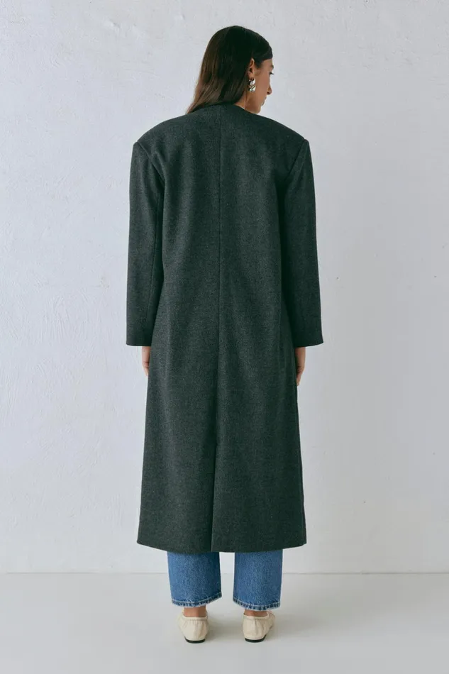 VRG GRL Vale Trench Coat Charcoal Women JacketsCoats