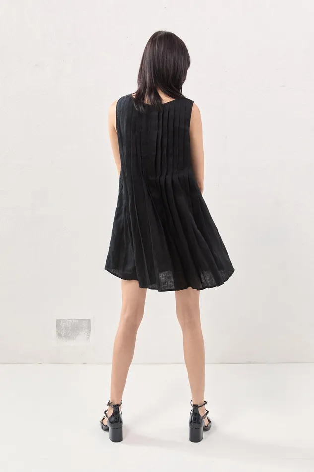 VRG GRL Valeria Linen Mini Dress Black Women Mini Dresses VRG GRL Valeria Linen Mini Dress Black Women Mini Dresses