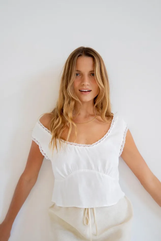 VRG GRL Zadie Top White Women Sleeveless VRG GRL Zadie Top White Women Sleeveless