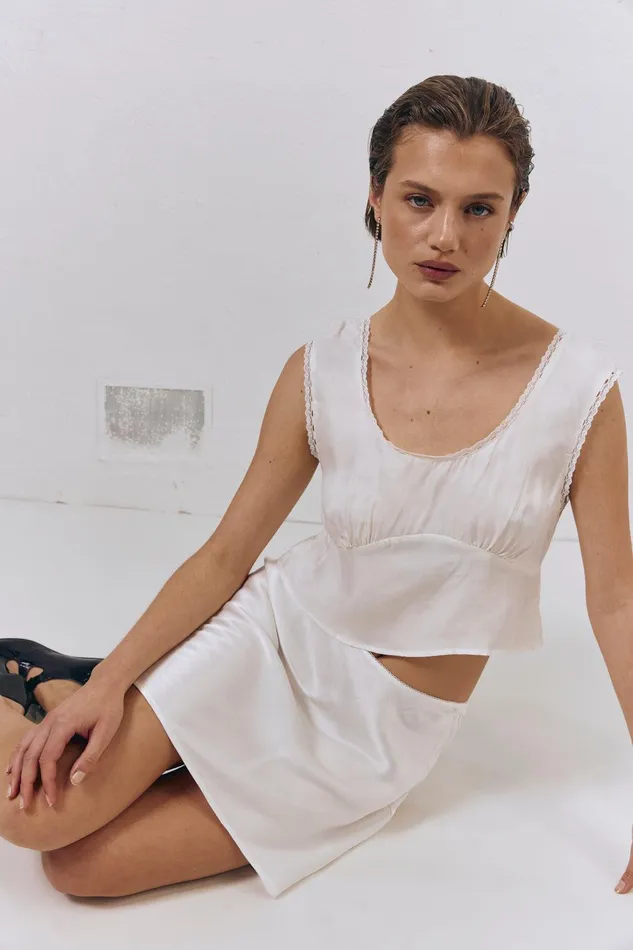 VRG GRL Zadie Top White Women Sleeveless VRG GRL Zadie Top White Women Sleeveless