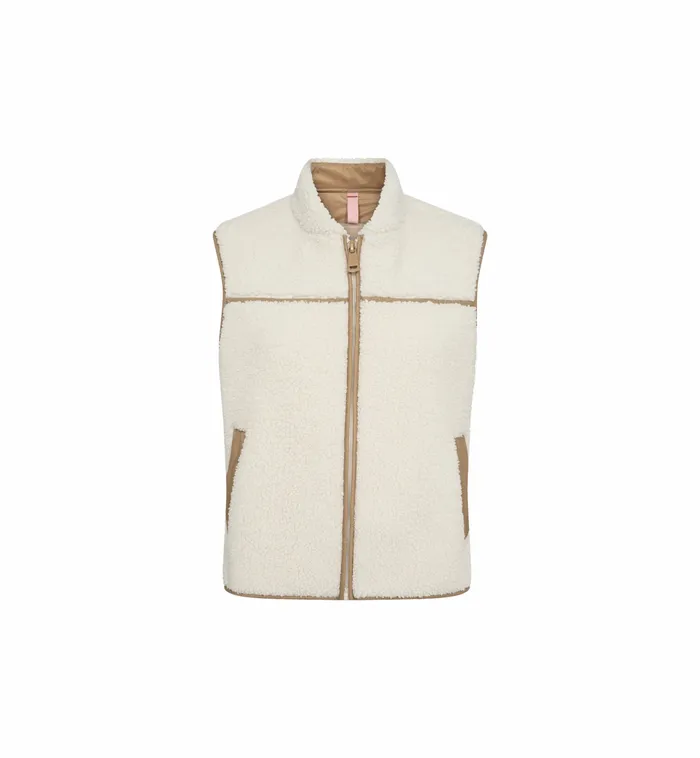 Waistcoats MOS MOSH Women MMRowe Teddy Waistcoat Ecru