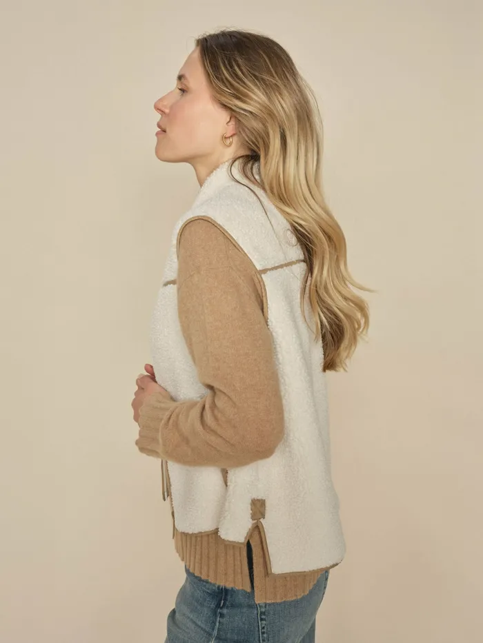 Waistcoats MOS MOSH Women MMRowe Teddy Waistcoat Ecru
