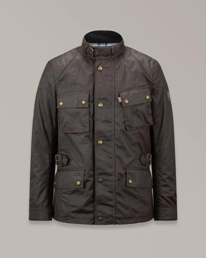 Waxed Jackets Men Belstaff Crosby Motorcycle Jacket Mahogany