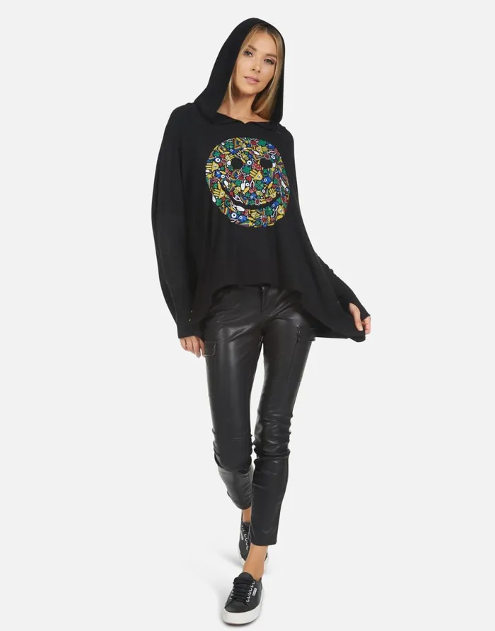 Wilma Lucky Happy Face Black Women039s Lauren Moshi Hoodies