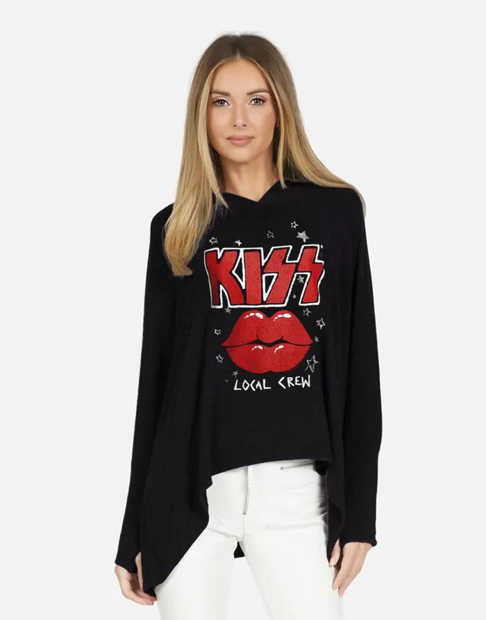 Wilma X KISS Local Crew Black Women039s Lauren Moshi Hoodies