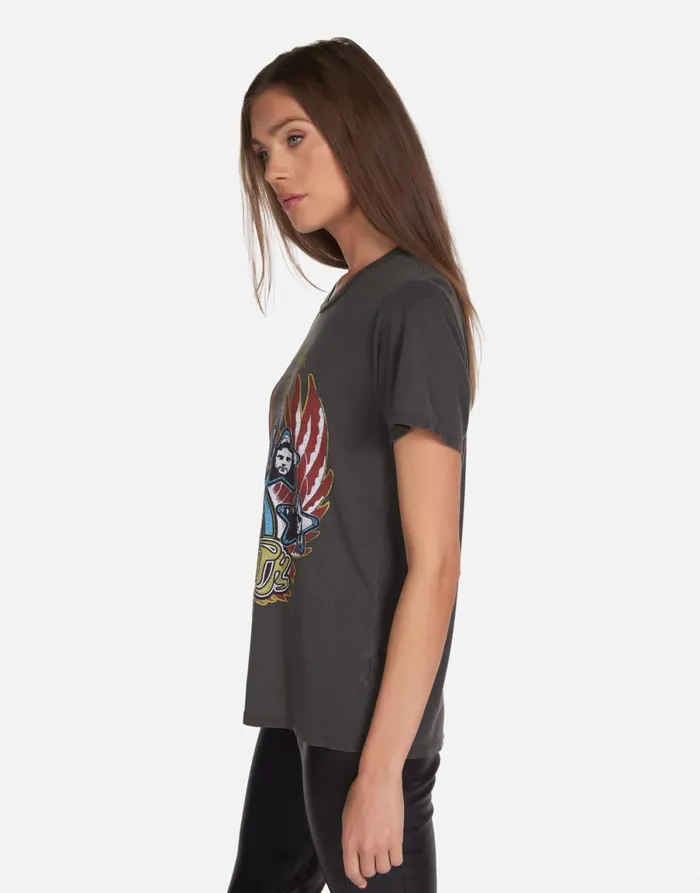 Wolf Aerosmith Tour Pigment Black Women039s Lauren Moshi Short Sleeve
