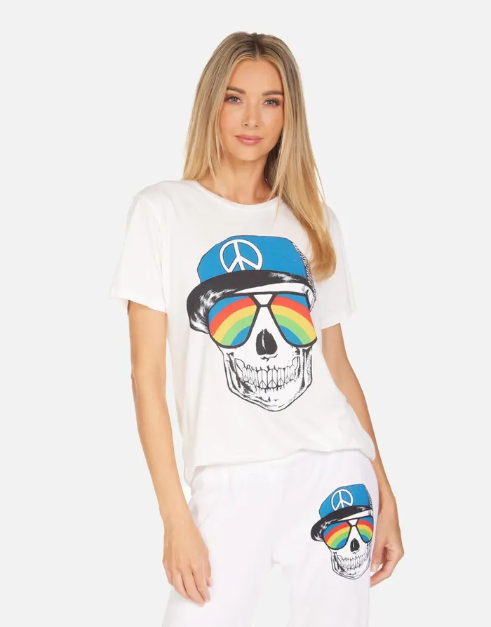 Wolf Rainbow Peace Skull Milk Women039s Lauren Moshi Short Sleeve