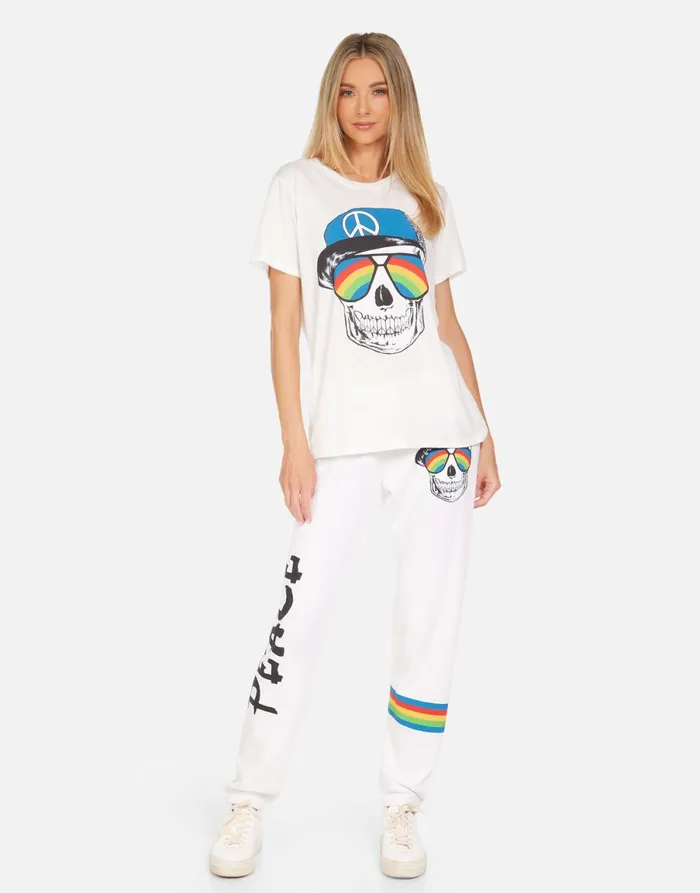 Wolf Rainbow Peace Skull Milk Women039s Lauren Moshi Short Sleeve