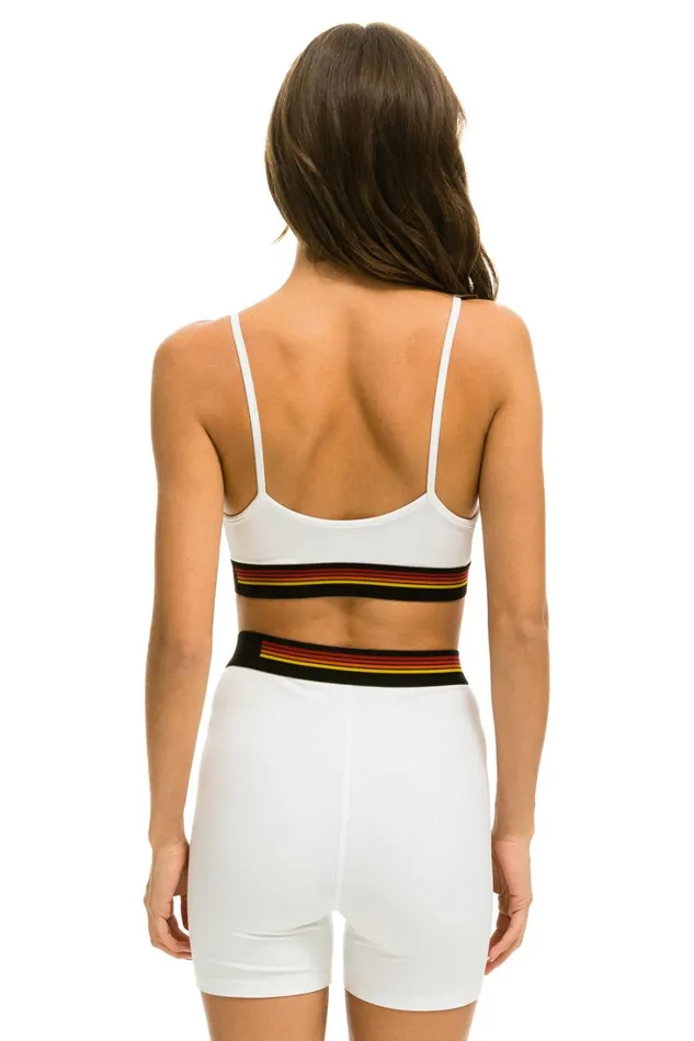 Women Activewear Aviator Nation LOGO ADJUSTABLE BRALETTE 8211 WHITE
