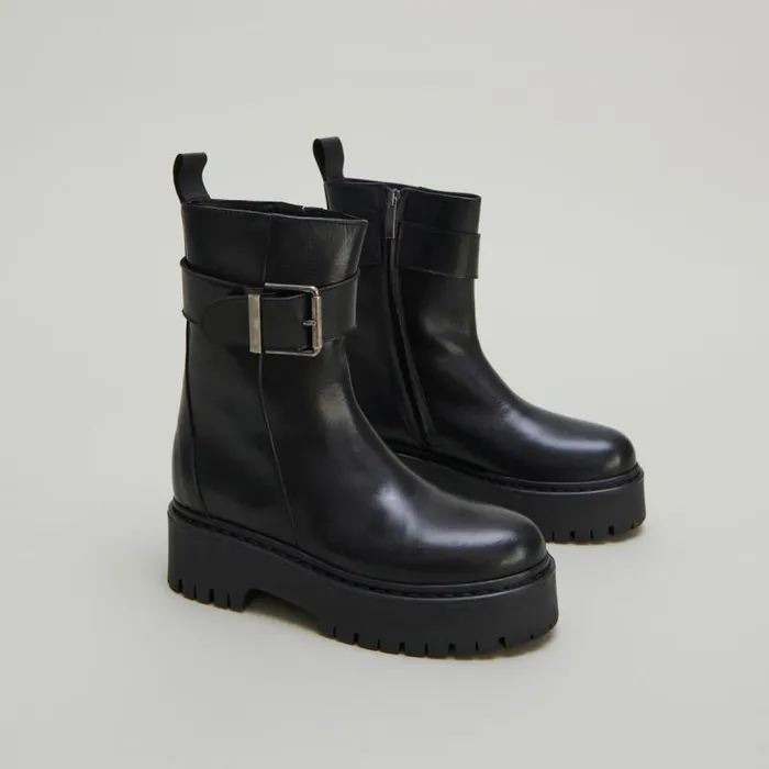 Women Ankle Boots With Notched Soles Black JONAK Ankle Boots Lowboots
