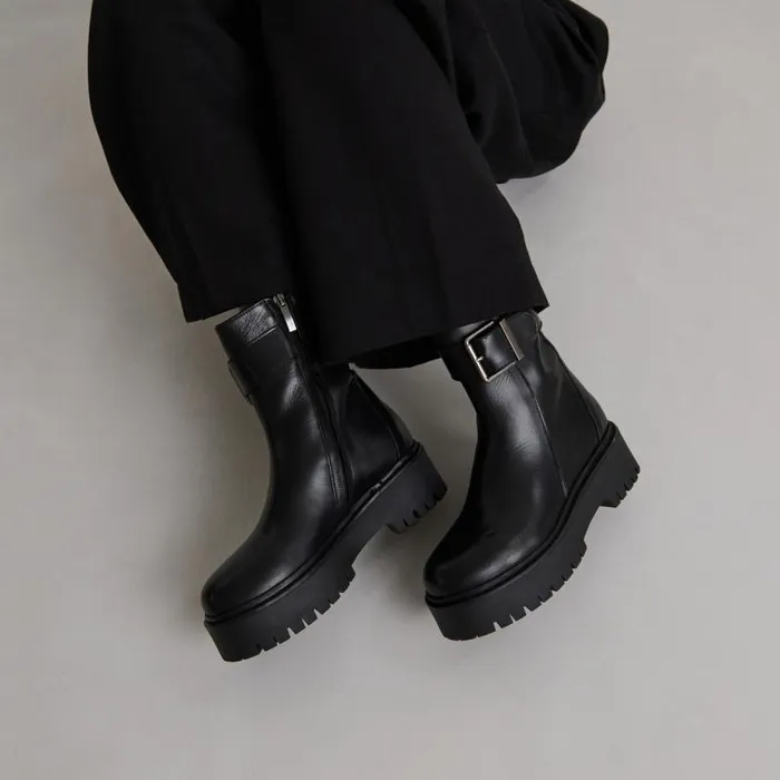 Women Ankle Boots With Notched Soles Black JONAK Ankle Boots Lowboots