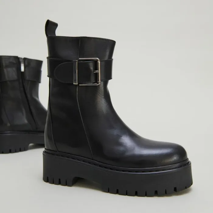 Women Ankle Boots With Notched Soles Black JONAK Ankle Boots Lowboots