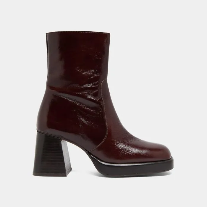 Women Ankle Boots With Platforms Dark Brown JONAK Ankle Boots Lowboots