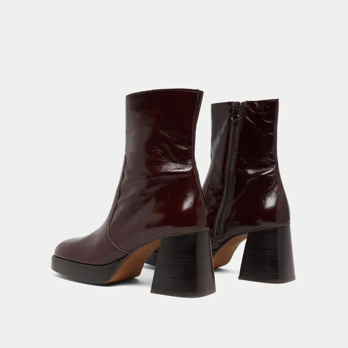 Women Ankle Boots With Platforms Dark Brown JONAK Ankle Boots Lowboots