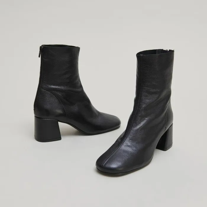 Women Ankle Boots With Rear Zips Black JONAK Ankle Boots Lowboots
