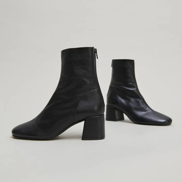 Women Ankle Boots With Rear Zips Black JONAK Ankle Boots Lowboots