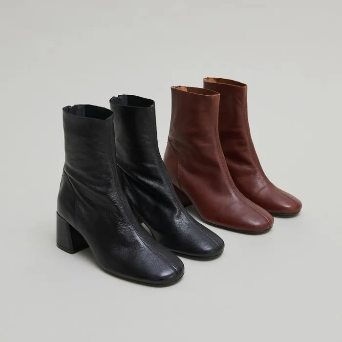 Women Ankle Boots With Rear Zips Black JONAK Ankle Boots Lowboots