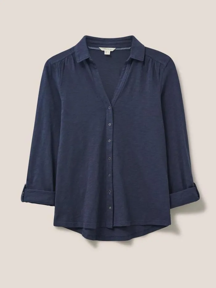 Women Annie Jersey Shirt French Navy White Stuff Shirts and Blouses Women Annie Jersey Shirt French Navy White Stuff Shirts and Blouses