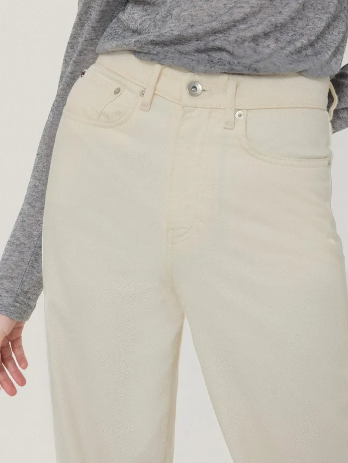 Women Balfour Long Wide Leg Jean Ecru Jigsaw Trousers