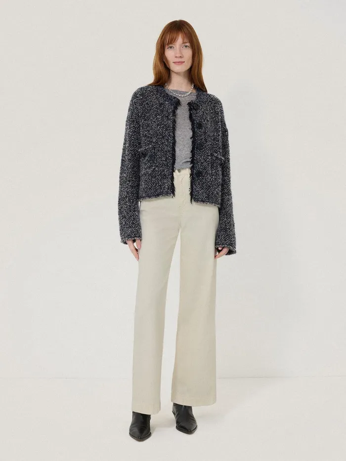 Women Balfour Long Wide Leg Jean Ecru Jigsaw Trousers