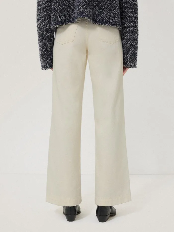 Women Balfour Long Wide Leg Jean Ecru Jigsaw Trousers