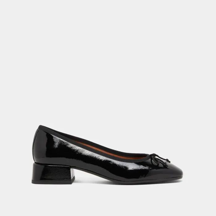 Women Ballerinas With Square Toes Black JONAK Ballet Flats