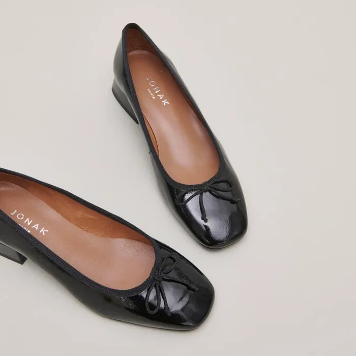 Women Ballerinas With Square Toes Black JONAK Ballet Flats