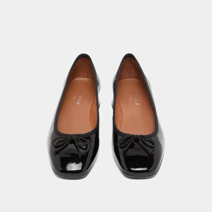 Women Ballerinas With Square Toes Black JONAK Ballet Flats