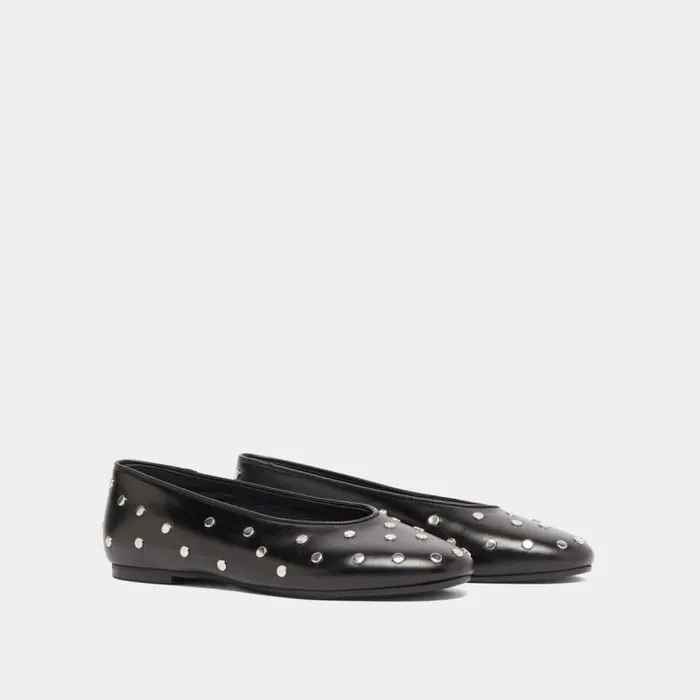 Women Ballet Flats With Silver Details Black JONAK Ballet Flats