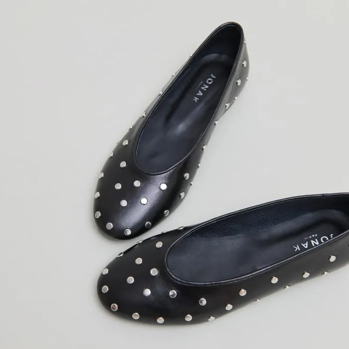 Women Ballet Flats With Silver Details Black JONAK Ballet Flats