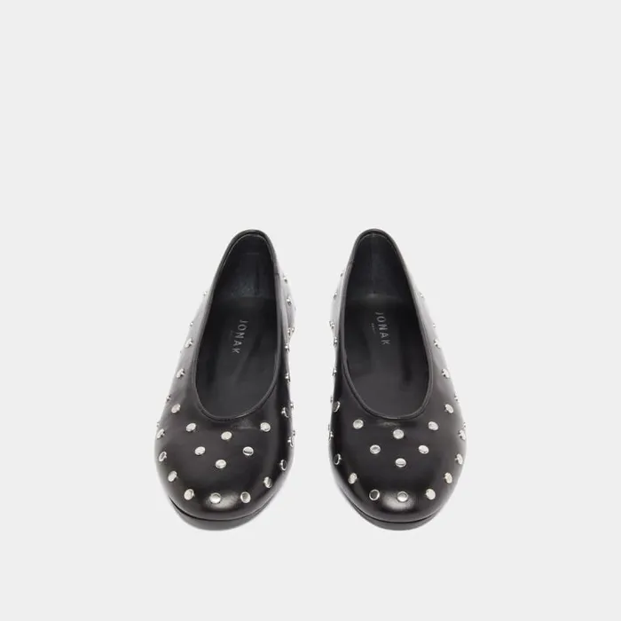 Women Ballet Flats With Silver Details Black JONAK Ballet Flats