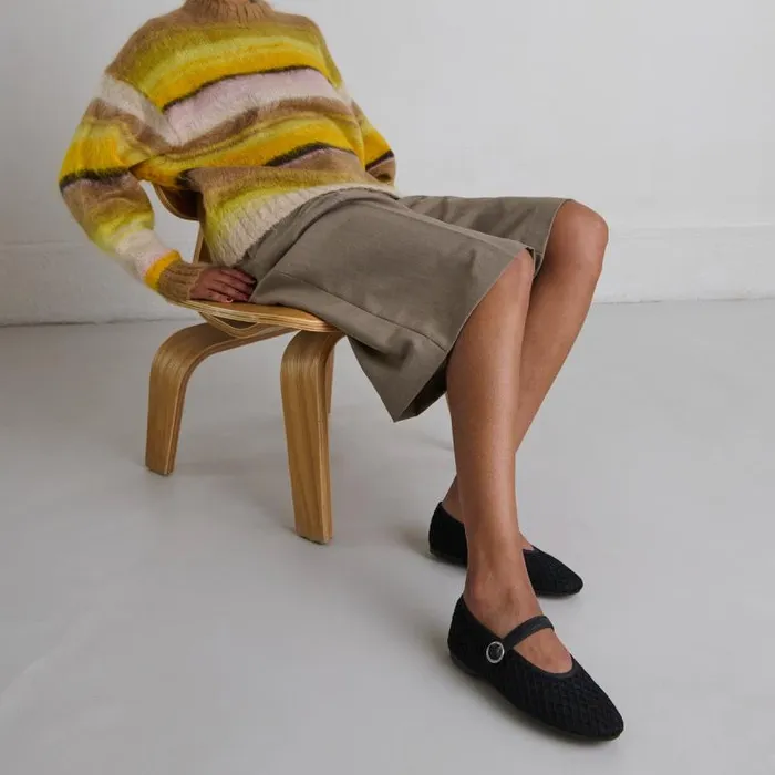 Women Ballet Flats With Strap Black JONAK Ballet Flats