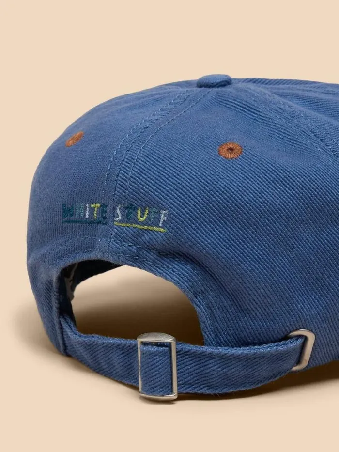 Women Baseball Cap Mid Blue White Stuff Hats