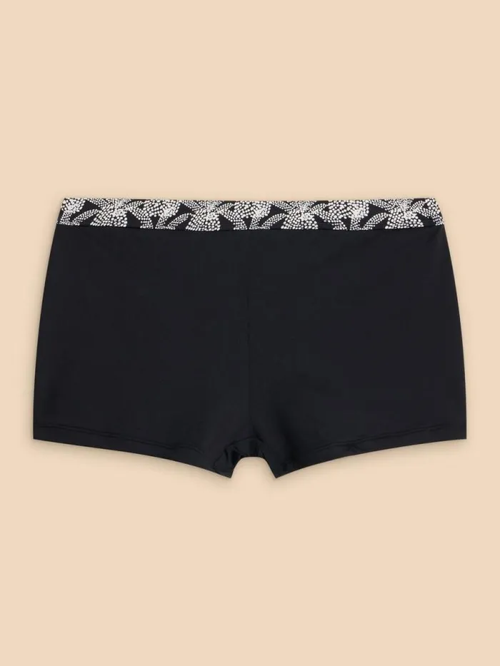 Women Bay Print Swim Short Black Print White Stuff Swimwear