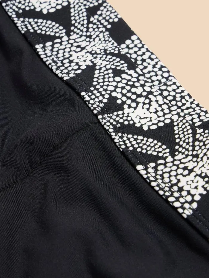 Women Bay Print Swim Short Black Print White Stuff Swimwear