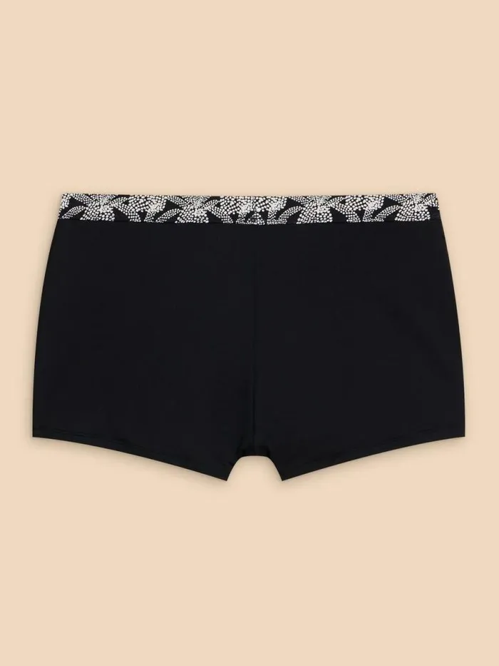 Women Bay Print Swim Short Black Print White Stuff Swimwear