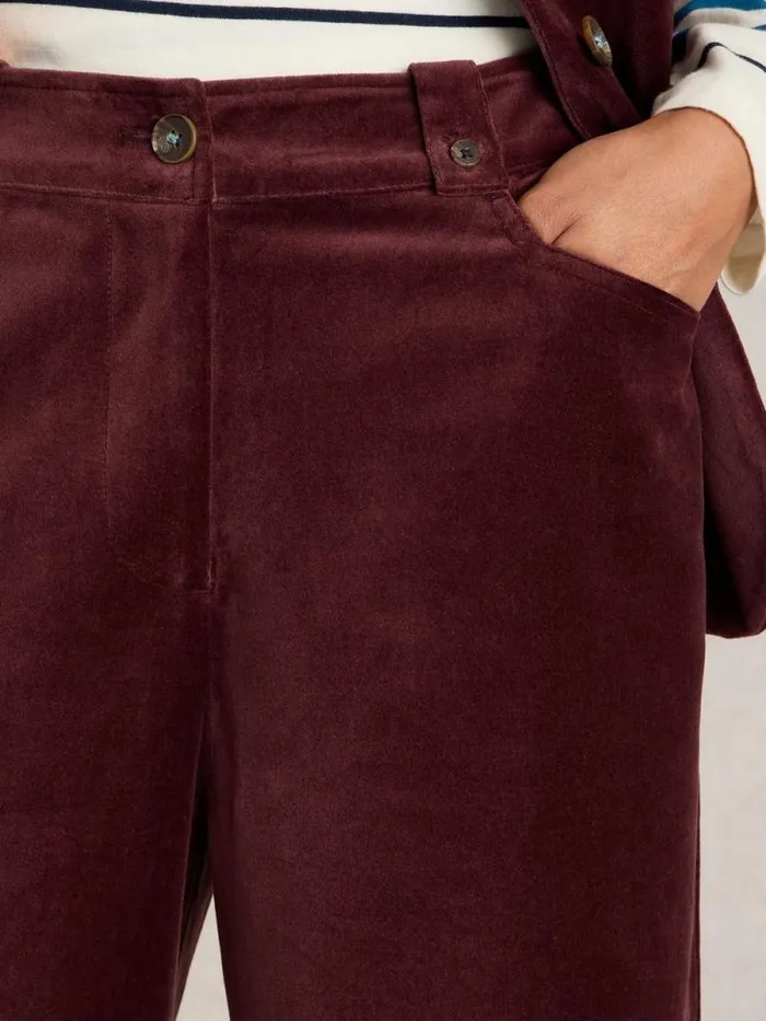 Women Belle Cropped Velvet Trouser Dk Plum White Stuff Trousers Women Belle Cropped Velvet Trouser Dk Plum White Stuff Trousers