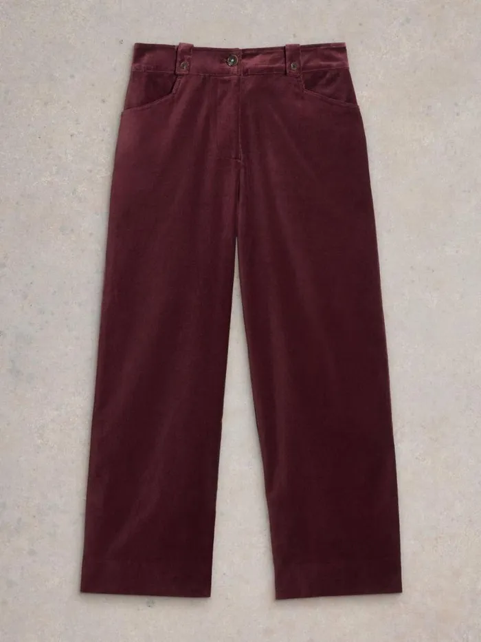 Women Belle Cropped Velvet Trouser Dk Plum White Stuff Trousers Women Belle Cropped Velvet Trouser Dk Plum White Stuff Trousers