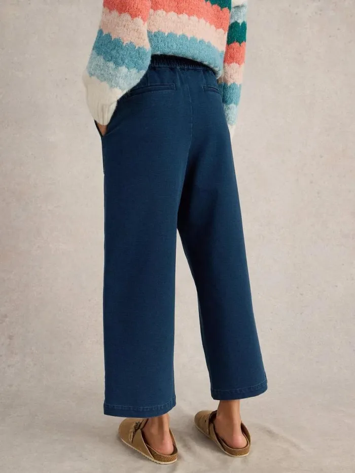 Women Belle Jersey Wide Leg Crop Dk Denim White Stuff Trousers Women Belle Jersey Wide Leg Crop Dk Denim White Stuff Trousers