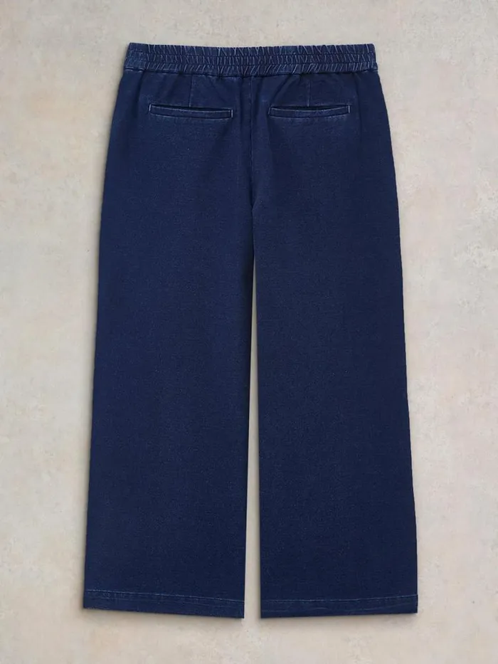 Women Belle Jersey Wide Leg Crop Dk Denim White Stuff Trousers Women Belle Jersey Wide Leg Crop Dk Denim White Stuff Trousers