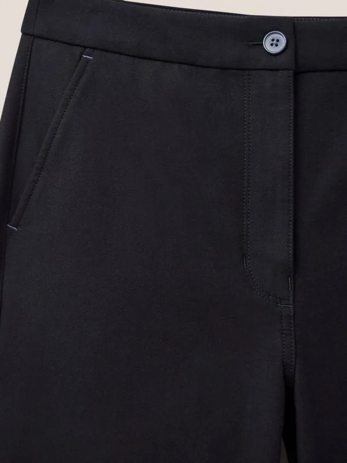 Women Belle Wide Leg Cropped Trouser Pure Black White Stuff Trousers