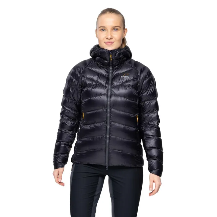 Women Bergans Of Norway Down Jackets Y Lightline Weightless Down Jacket Hood Dark Shadow Grey