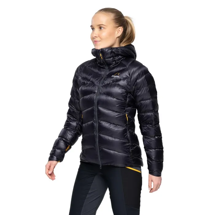Women Bergans Of Norway Down Jackets Y Lightline Weightless Down Jacket Hood Dark Shadow Grey